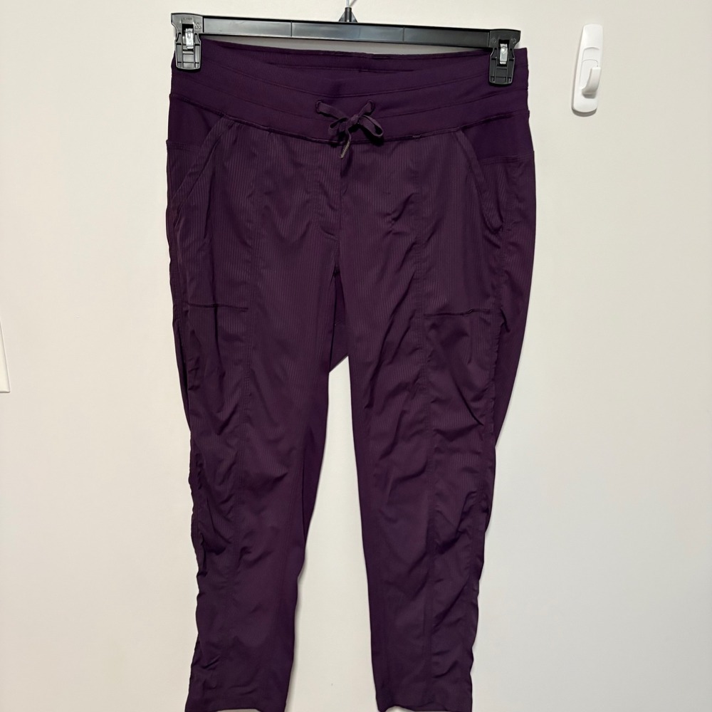 Lululemon Street To Studio Pants II Womens Purple Size 10 Ribbed Drawstring
